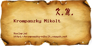 Krompaszky Mikolt névjegykártya